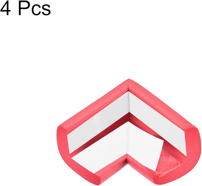 uxcell Corner Guards Edge Protectors, 4Pack Foam Safety Bumper L Shape, 55mm/2.16"(L) for Furniture Corner Table Edge Guard, Red