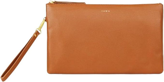 FAWN DESIGN The Changing Clutch, Diaper Clutch with Diaper Changing Mat, Zippered Premium Matte Faux Leather Compact Diaper Bag with Wipeable Changing Pad, 12x7.5 inches