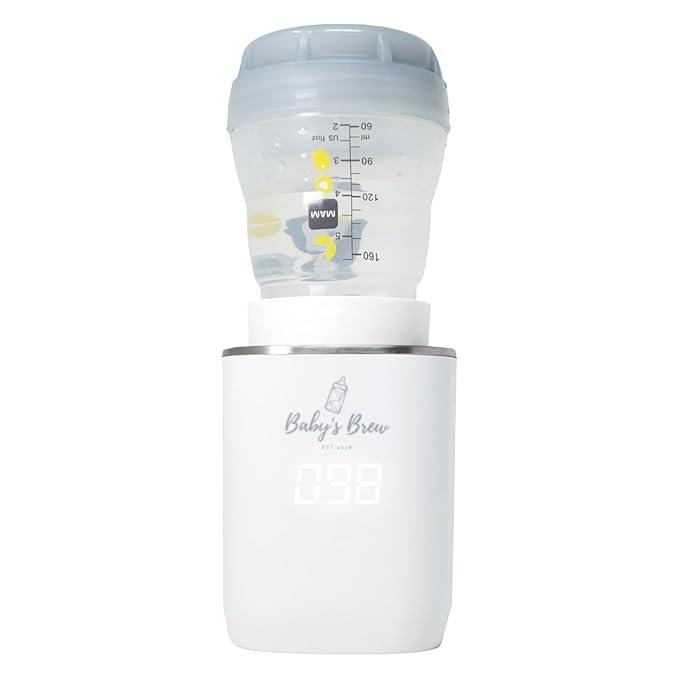Baby's Brew Small Bottle Adapter for Portable Bottle Warmer – Leak-Proof, Easy-to-Clean, Compatible with MAM, Lansinoh, Nanobebe Wide Neck, Pigeon, White