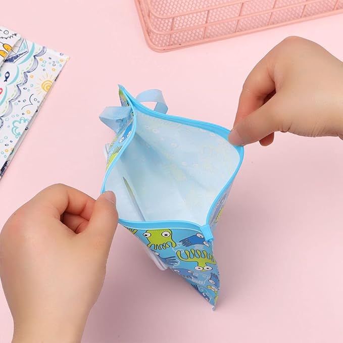 Portable Wet Wipe Pouch, Refillable Baby Wipe Dispenser with Snap Strap, Travel Reusable Wipes Container Wipe Carrying Case Holder(6)