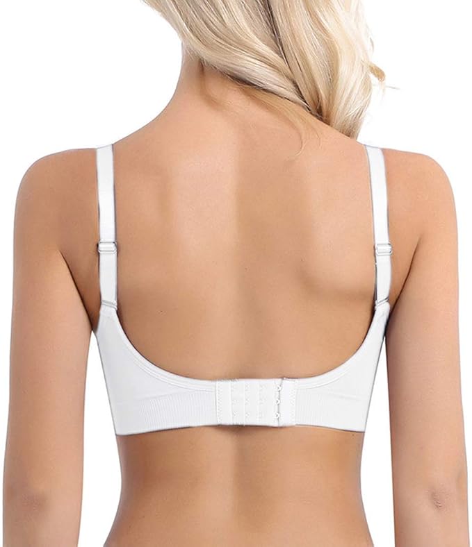 Womens Nursing Bra Seamless Sleeping Wirefree Breastfeeding Maternity Bralette with Removable Spill Prevention Pads
