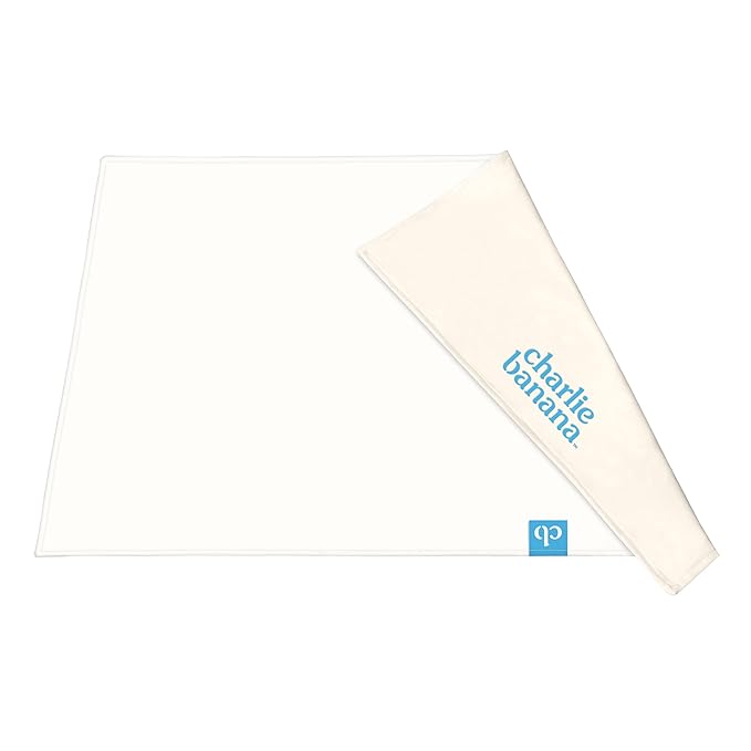 Charlie Banana Baby Reusable and Washable Ultra Soft Cotton Changing Pad, White