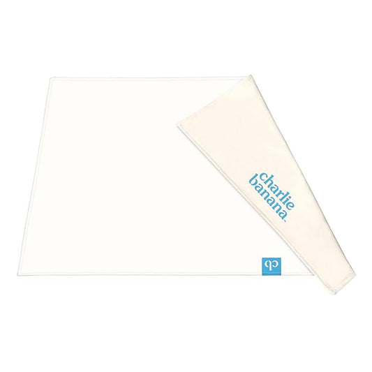 Charlie Banana Baby Reusable and Washable Ultra Soft Cotton Changing Pad, White