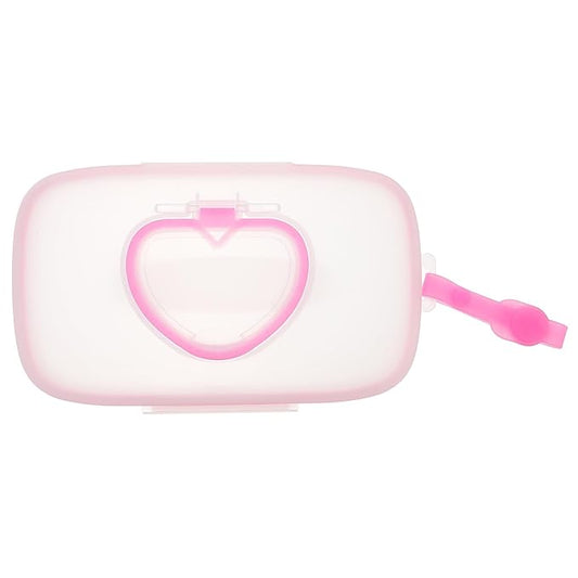 Portable Baby Wipes Case for Travel Stroller Hanging Wet Tissue Dispenser with Hand Strap Pink