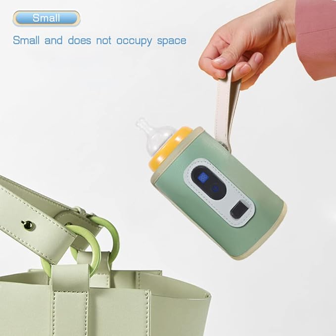 USB Milk Warmer Bag, Portable Bottle Warmer with Temperature Display for Travel Camping, 5 Temperature Adjustable Portable Baby Bottle Warmer