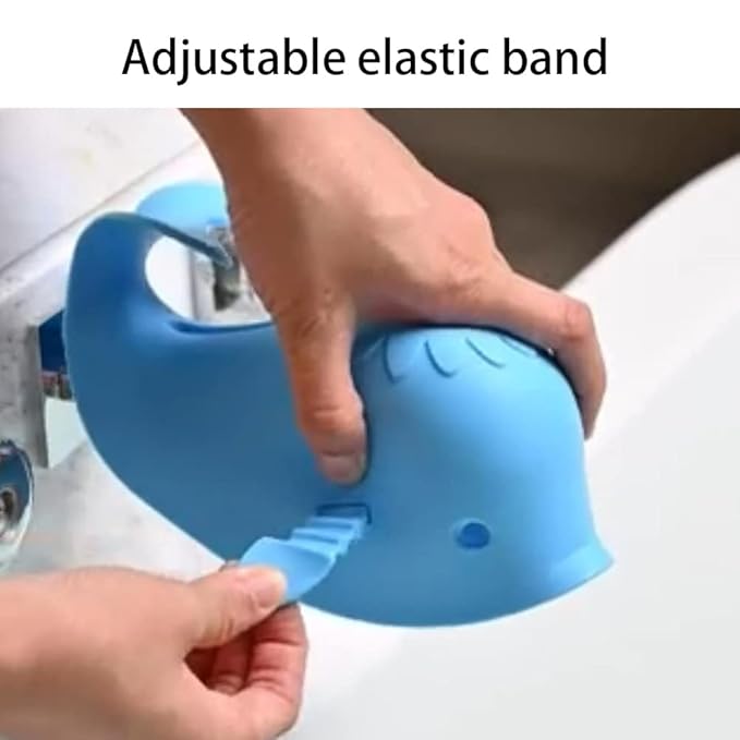 Faucet Cover Bathtub Baby Whale Spout Cover Soft and Safety for Kids Blue