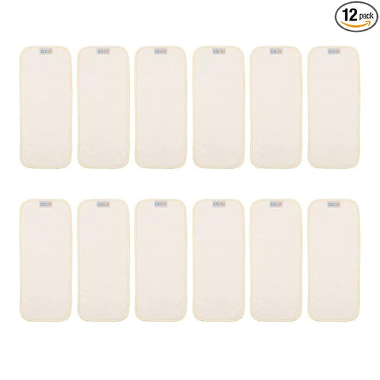 ALVABABY 12PCS Cloth Diaper Inserts/Reusable Washable 3-Layers Super Soft Inserts for Cloth Diapers Covers 12X