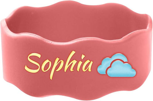 Personalized Water Bottle Name Bands, Waterproof Bottle Labels, Cute Bottle Tag Printable Name Sippy Cup Strap Elastic Silicone Daycare Labels