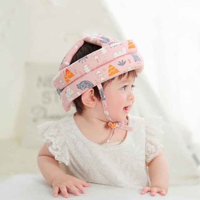 Baby Head Protector Infant Toddlers Safety Helmet Hat for Walking Crawling Bumper Hat Head Protective Cushion Baby Headguard Bonnet with 2 Pairs Knees Pads Lightweight Breathable Adjustable