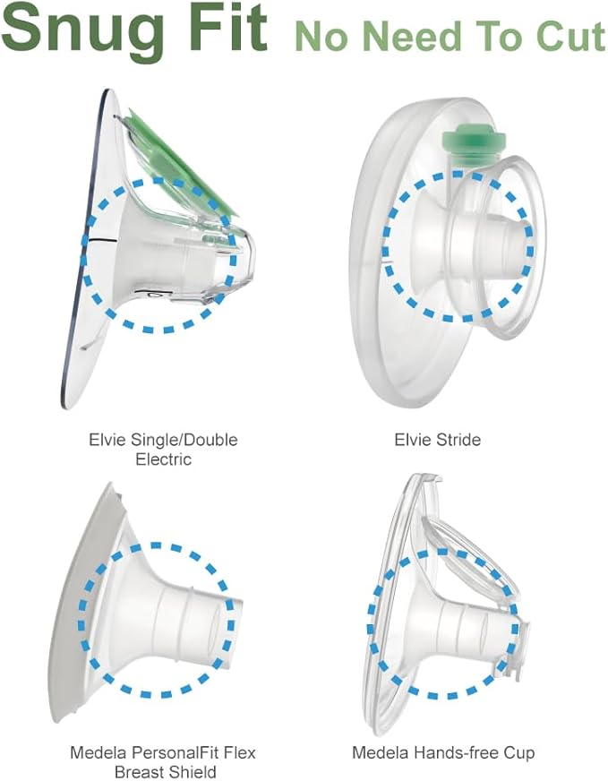 Maymom 15&17mm Flange Insert Compatible with Elvie Single/Double Electric, Elvie Stride 24mm Wearable Cup, Not Original Elvie Stride Replacement Pump Parts