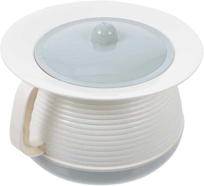 POPETPOP Elder Chamber Pot with Lid and Handle Thickened Portable Spittoon Urine Pot for Adults and Kids Durable Household Commode Bucket 8.26X8.26X5.11In