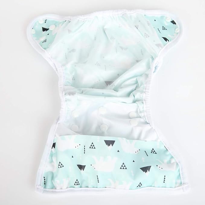 Baby Cloth Diaper Cover Nappy One Size 8lbs to 36lbs (Polar Bear)