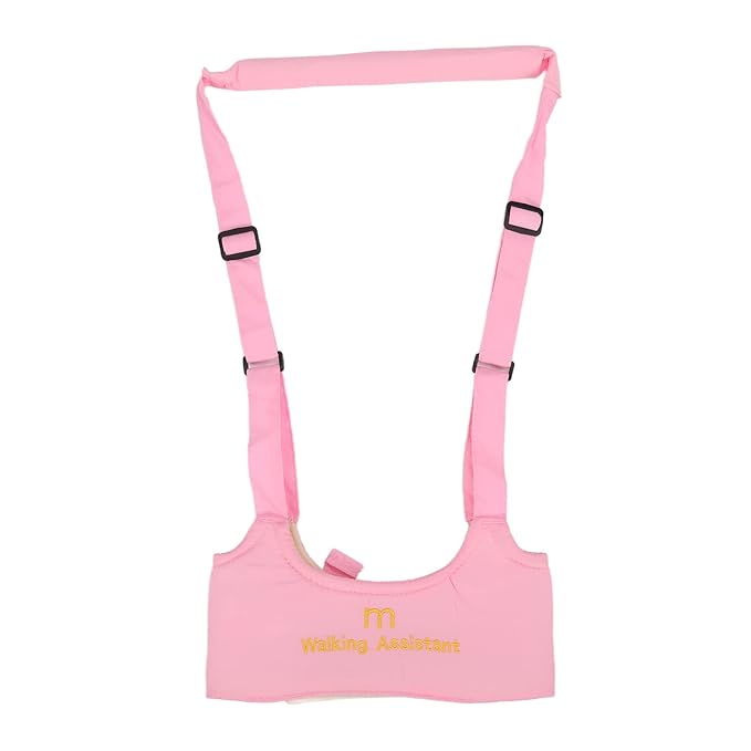 Baby Walking Harness, Absorbent Kids Walker Helper Skin Friendly Prevent Getting Lost Adjustable for Infant (Pink)