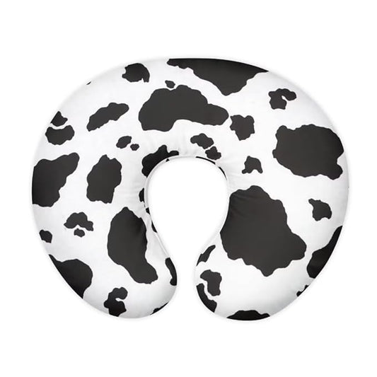 Jeiento Black Cow Spots Nursing Pillow Covers for Breastfeeding Pillows Ultra Soft Nursing Pillow Slipcovers Elastic Feeding Pillow Covers for Baby Girl and Boys Newborn Gift