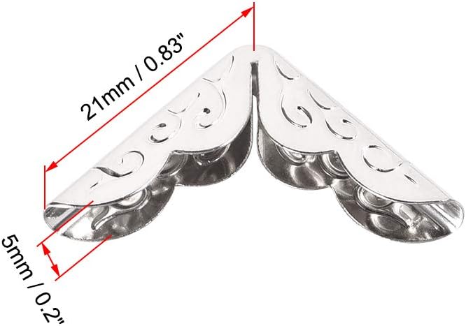 uxcell Metal Book Corner Protectors Edge Cover Guard 21 X 21 X 5mm Silver Tone 30pcs