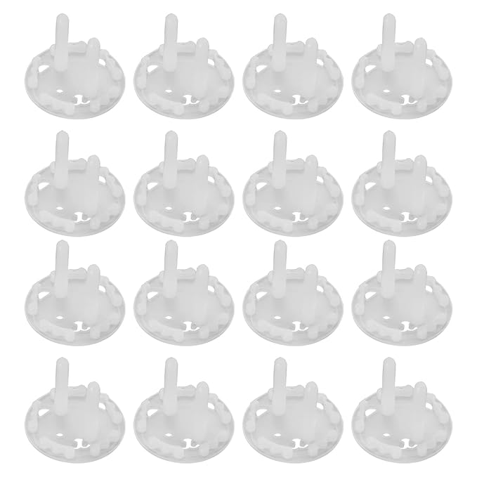 Fielect Outlet Plugs Covers 30Pcs Childproof Outlet Covers Protectors EU Electric Socket Cover Electrical Protector 2-Pin Transparent