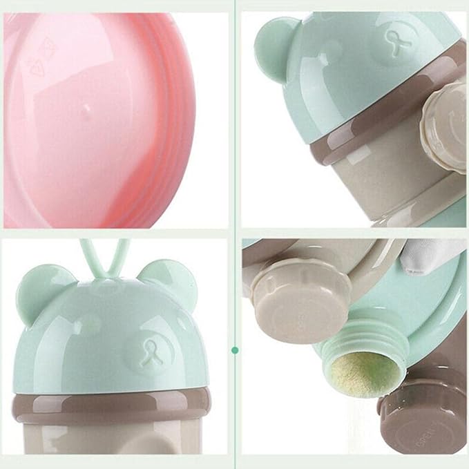 Enfudid Portable Milk Powder Dispensers Pot, 4 Layer Formula Milk Storage Container Portable Food Storage Containers, Food, Snacks, Powder Container for Travel and Outdoor Activities