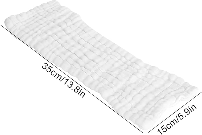 12 Layer Liners Cotton Gauze Reusable Washable Diaper with Hem for Infant Care Choosing Our Diaper (White)