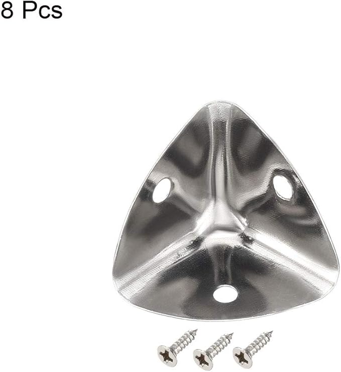 uxcell Metal Box Corner Protectors Edge Guard Protector 25 X 25 X 25mm Silver Tone 8pcs for Table Corners and Desk Corners
