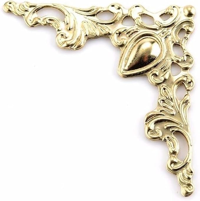 30Pcs Antique Corner Protectors for Scrapbooking and DIY Crafts, Vintage Edge Guard Embellishments for Photo Albums, Frames,Jewelry Boxes and Home Decor (Gold)