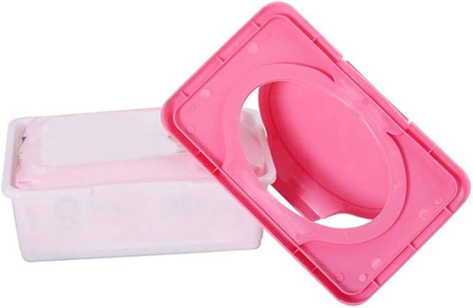 Wipes Storage Case Wet Tissue Storage Box Plastic Case Home Car Office Wipes Dispenser Case Baby Wipes Holder Refillable Container with Buckle Lid for Home Car Office