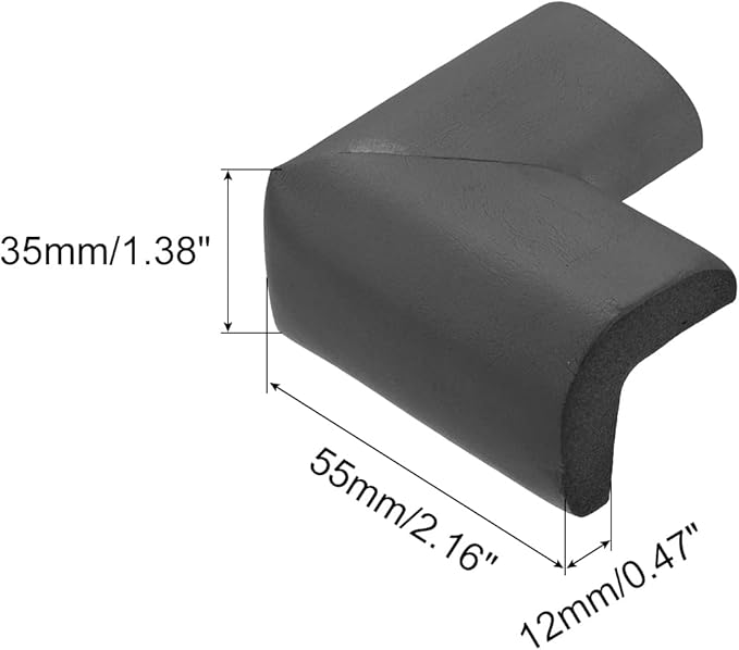 uxcell Corner Guards Edge Protectors, 12Pack Foam Safety Bumper Thicken, 55mm/2.16"(L) for Furniture Corner Table Edge Guard, Black