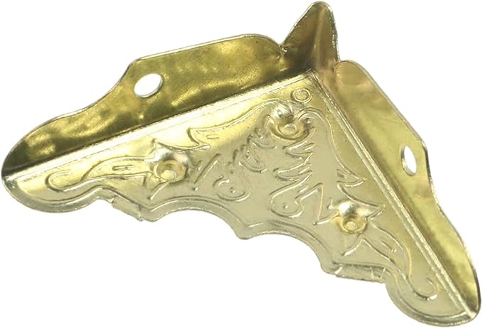 T Tulead Golden Corner Protectors 1.26-Inch Corner Bracket Box Corner Guard Protector Furniture Decorative Corner Guard Pack of 24 with Mounting Screws