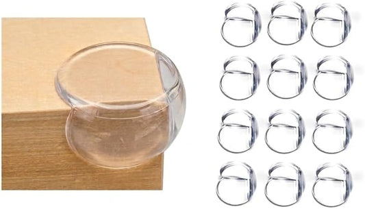 Corner Protectors for Baby Proofing (12 Pack - Starter Kit) – Crystal Clear Furniture Corner Guards, Toddler Safety Edge Covers for Tables & Sharp Corners, High-Tack Adhesive, Non-Toxic PVC
