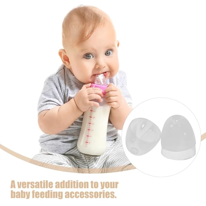 Totority Universal Wide Neck Baby Bottle Caps Replacement Parts 4-Pack Plastic Lids for Secure Fit and Easy Open Compatible with Oversized Feeding Bottles
