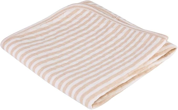 Fdit Baby Changing Pad, Portable Cotton Diaper Mat, Multi-Function, Coffee Stripes, M-50x70cm, 0-3 Years