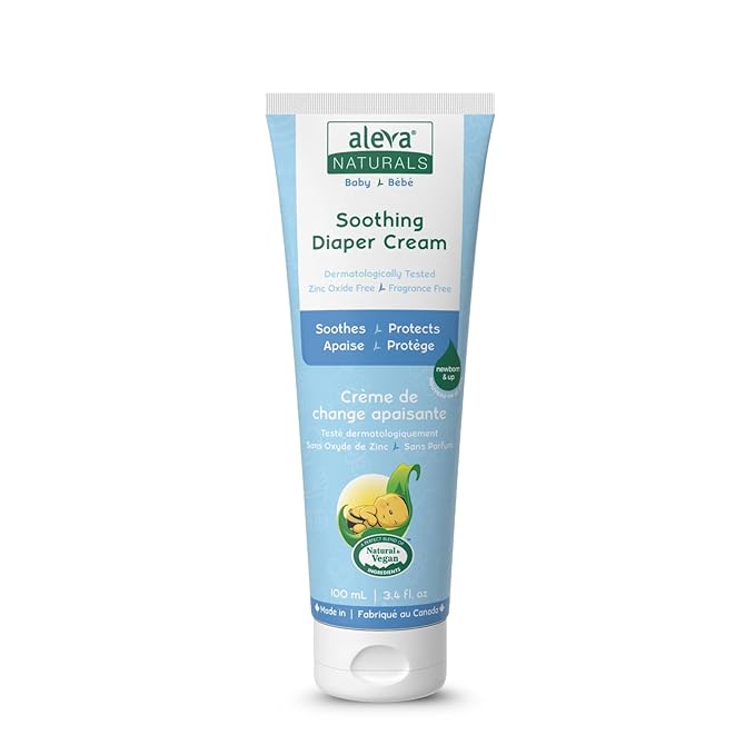 Aleva Naturals Soothing Baby Diaper Cream for Newborn and Toddlers, Fragrance-Free, Organic Shea Butter, Aloe Vera, Calendula Extracts and Sensitive Skin Friendly - 3.4 Fl Oz
