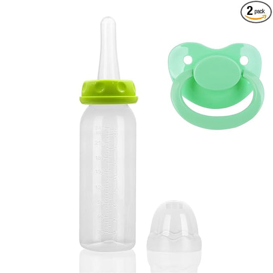 Adult Bottle with Big Sized Pacifier Set 8 oz (Green)