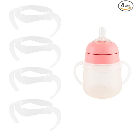 Baby Bottle Handles Compatible with Nanobebe Flexy Bottles, Easy-Grip Ergonomic Handles, Transitional Sippy Cup, BPA Free, 4-Pack