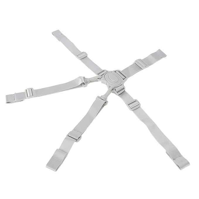 5 Point Baby Safety Strap Belt, Universal Adjustable High Chair Harness Straps, Baby Safety Strap Belt for Stroller Pushchair (Gray Button 5-Point Strap)