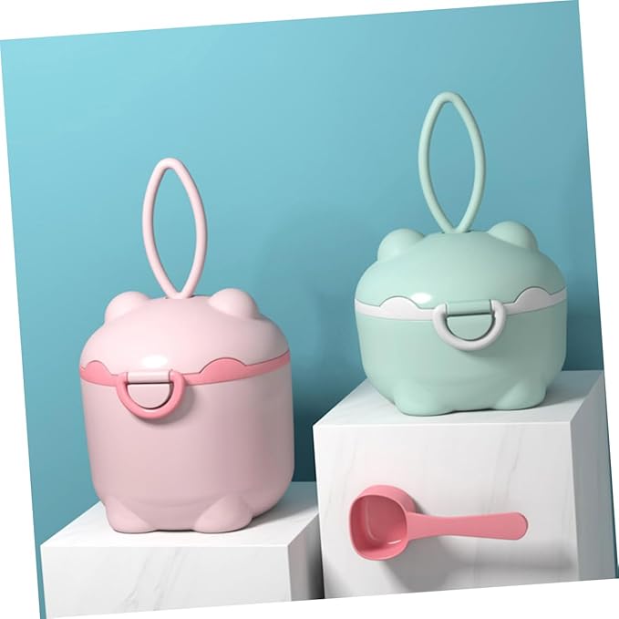 Hemoton 2pcs Portable Powder Dispenser Food-grade Container for Formula Storage Capacity for Travel and Outdoor Use Pig Design