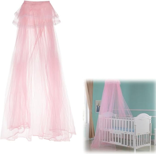 Crib Mosquito Net Universal Dome Cot Bed Crib Canopy Round Lace Mosquito Netting Foldable Nursery Bed Net Hanging Dome Curtain Netting