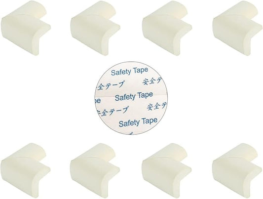 Edge & Corner Guards, 8 Pack – Table Corner Protector, Desk Edge Protection, Impact Absorbing Furniture Bumper, Baby Safety Foam Corner Guard, Soft Corner Cover Cushion for Kid, Adhesive (white color)