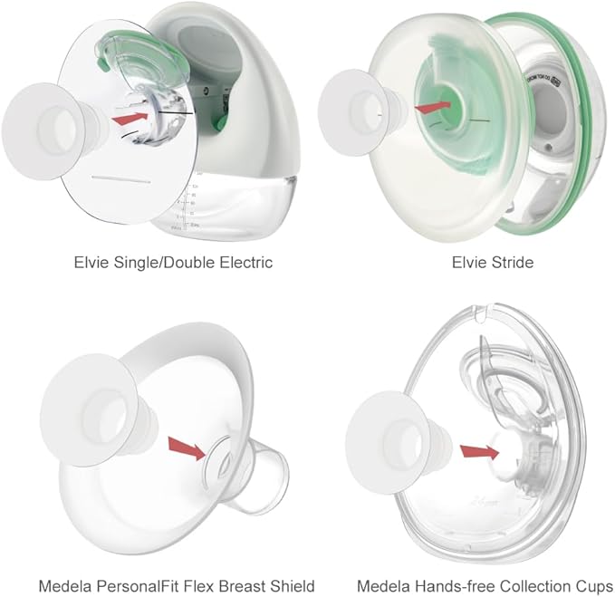Maymom 17&19mm Flange Insert Compatible with Elvie Single/Double Electric, Elvie Stride 24mm Wearable Cup, Not Original Elvie Stride Replacement Pump Parts