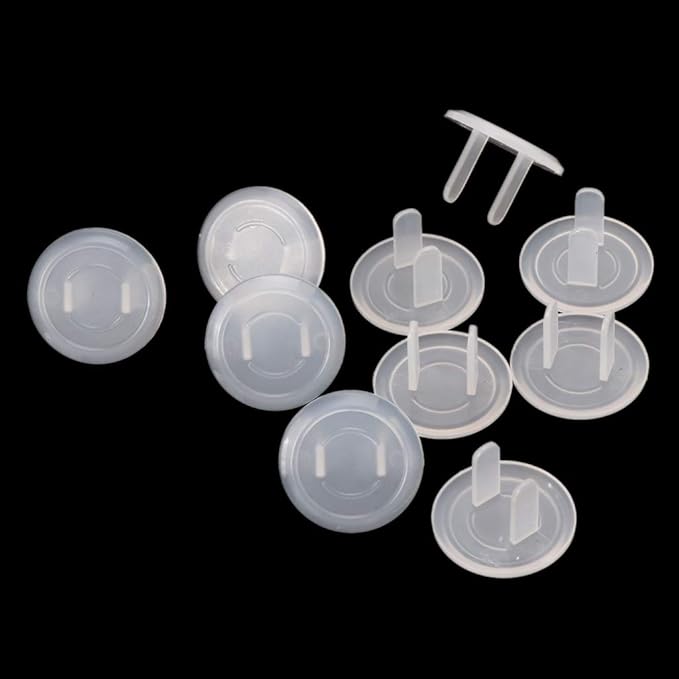 10pcs White US Power Socket Electrical Outlet Baby Safety Guard for Protection Anti Electric Shock Plugs Protector Cover Socket Cover Plate Black