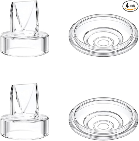 2pcs Duckbill Valves and 2pcs Silicone Diaphragm Compatible with Momcozy S12 Pro/S9 Pro Wearable Breast Pump Accessories,Mom Cozy Breast Pump Replacement Accessories