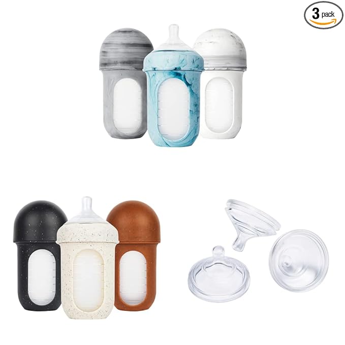 Boon NURSH Reusable Silicone Baby Bottles & NURSH Reusable Silicone Baby Bottles & NURSH Silicone Replacement Nipple