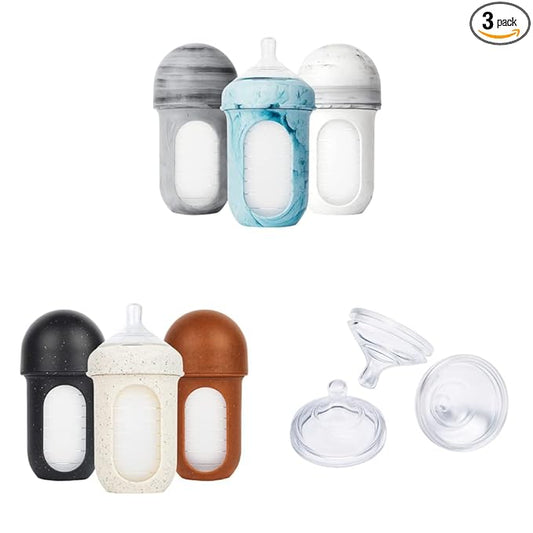 Boon NURSH Reusable Silicone Baby Bottles & NURSH Reusable Silicone Baby Bottles & NURSH Silicone Replacement Nipple