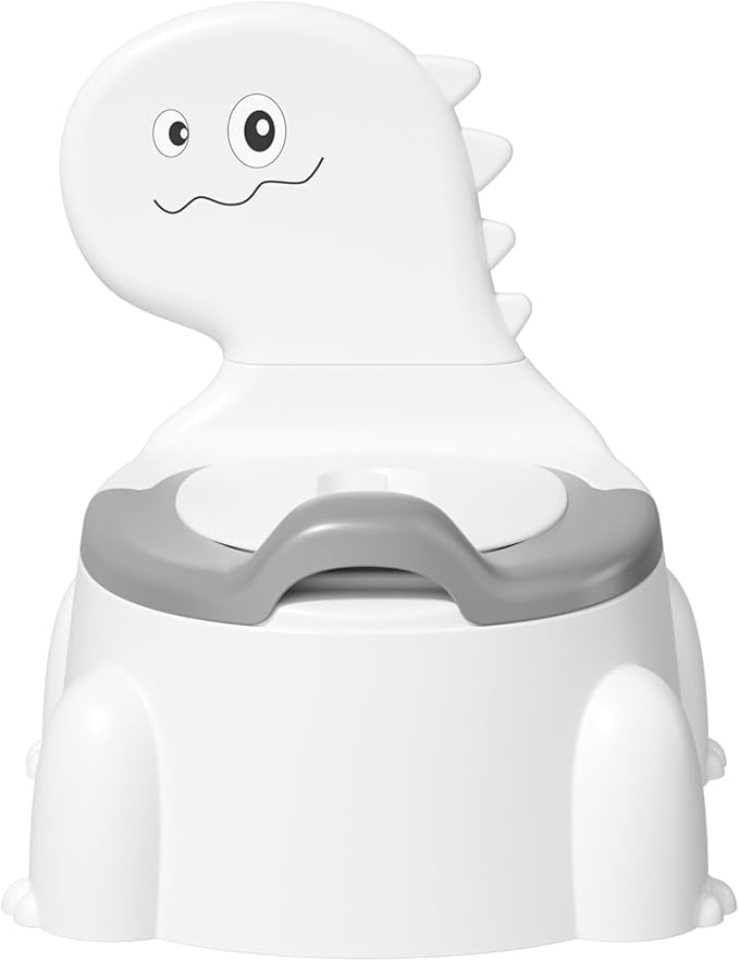 potty training toilet Potty Seat Baby Training Chair Boys Girls Toddler Dinosaur Comfortable children 1-5 years old Baby toilet Animal seat with lid back potty trainer (Grey)