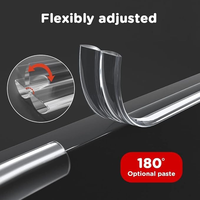 Edge Protector for Baby Proofing,Clear Edge Protector Strip,Sharp Edge Wrap Cover Tape,Self Adhesive Protective Bumper Guards for Cabinet Door,Desk,Glass Table, and Wall 6.6ft(2M) with 4 Corners