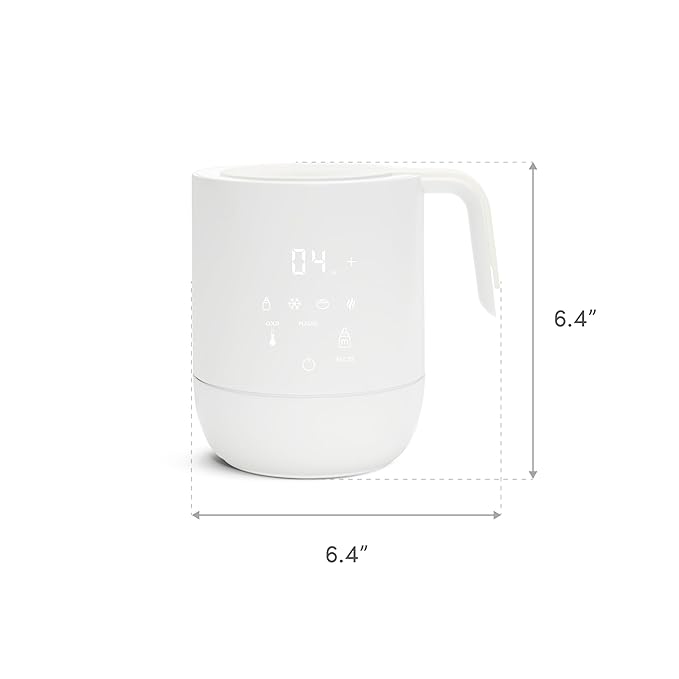 Munchkin Precision Baby Bottle Warmer for Breastmilk, Formula, Food Jars, and Sterilizing Small Parts - Compatible with All Bottle Brands, Glass, Silicone & Plastic, Digital Display, White (Plug-in)