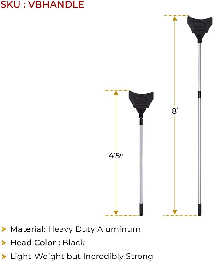 Mytee Products 2 Pack 8ft Edge Protector Pole for Flatbed Trucks - Corner Protector Placement Tool - Adjustable Extension Handle for V-Shaped Boards & V Edge Guards