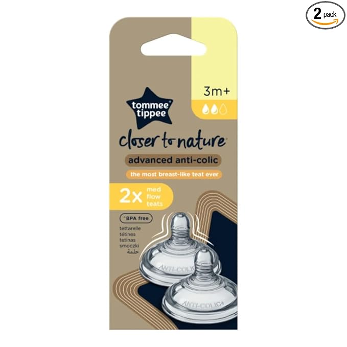 Tommee Tippee Closer to Nature Medium Flow Teats (Pack of 2)