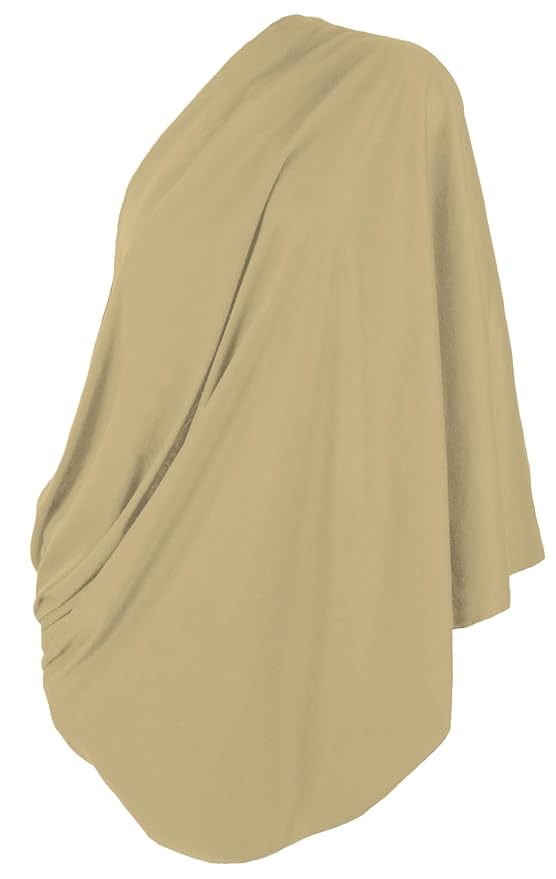 2 Pack Nursing Covers for Breastfeeding, Soft Infinity Scarf Shawl Cover Up - Lightweight, Breathable Privacy Nursing Wrap (Natural Beige, Light Brown)
