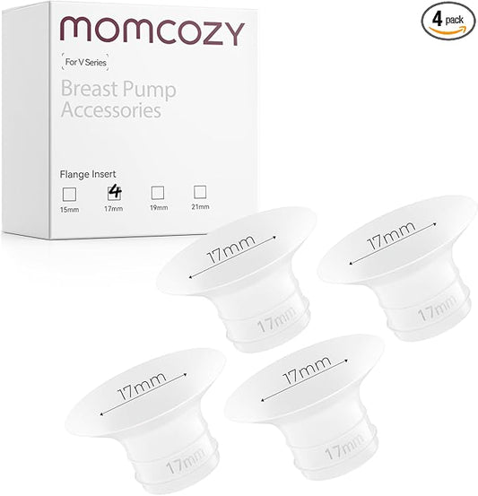Momcozy Flange Insert 17mm Only for Momcozy V1 Pro/V2 Pro Breast Pump. Original V1 Pro/V2 Pro Breast Pump Replacement Accessories, 4PCS (17mm)