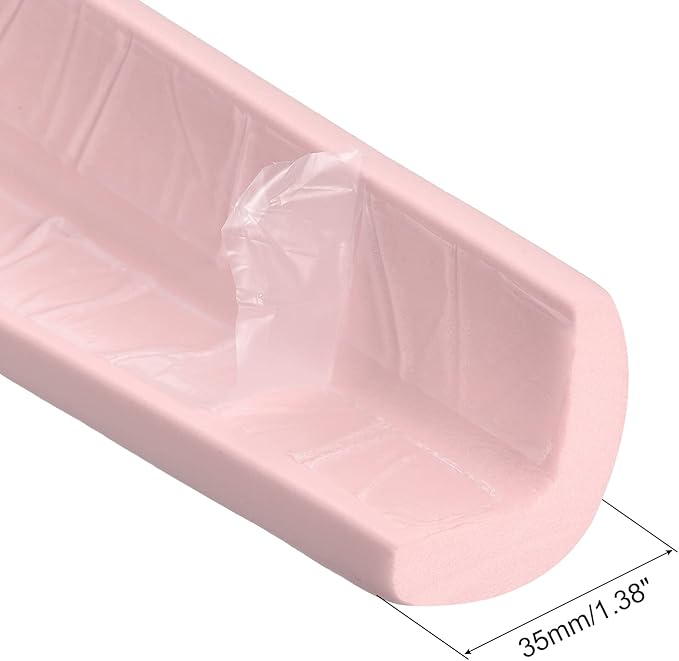 uxcell Corner Guards Edge Protectors 6.56ft(2M), 4Pack Foam Safety Bumper L Shape for Furniture Corner Table Edge Guard, Pink